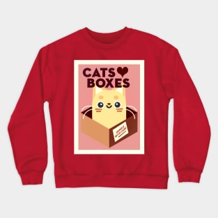 Cats love boxes Crewneck Sweatshirt